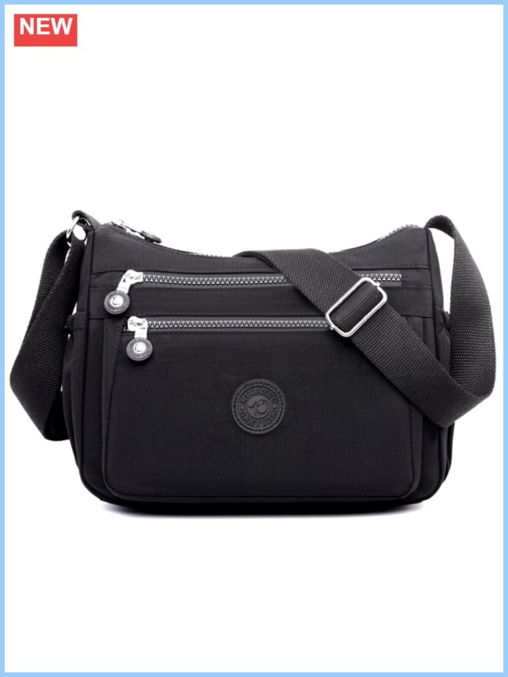 Nylon Crossbody Bag Multi Pocket Lightweight Adjustable Travel Purse